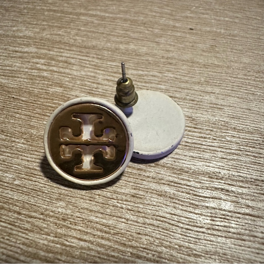 Tory Burch Purple and Gold Earrings - Picture 4 of 4